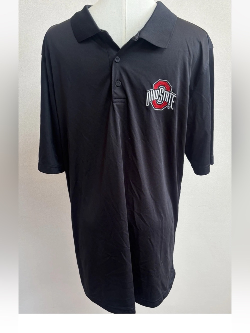 Black Men's Polo Shirt with Embroidered Logo